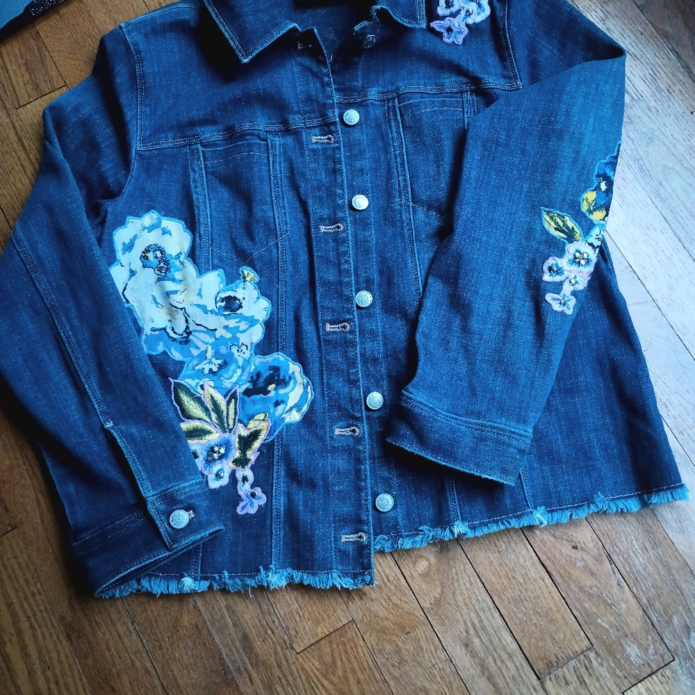 Chico blue jean floor print jacket